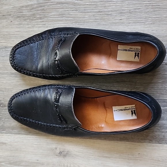 Moreschi Black Leather Men's Slip-On Loafers - Picture 6 of 16